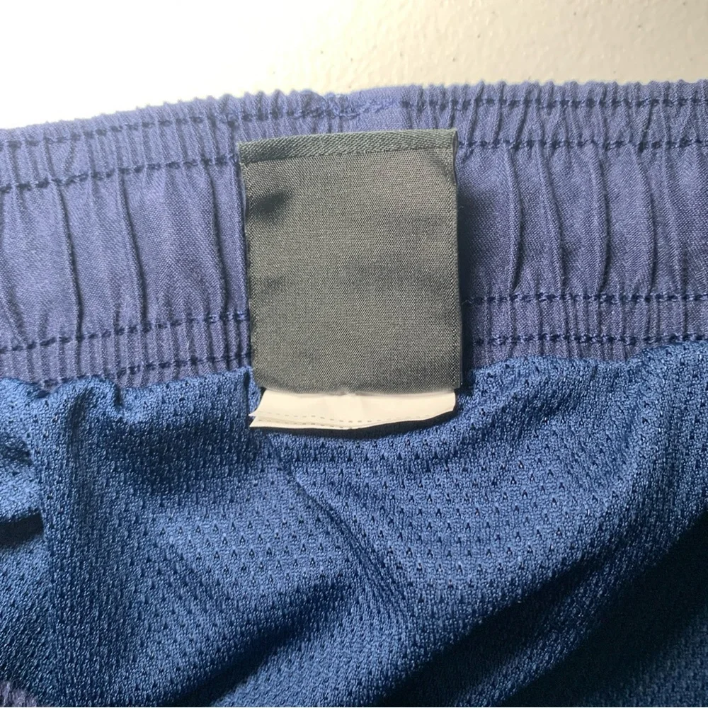 NIKE MENS LARGE SHORTS BLUE BASKETBALL MESH‎ LINED BRIEFS ATHLETIC TRAINING